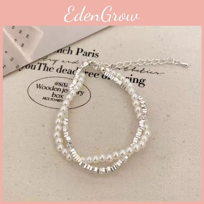 Bracelet Pearl Womens With Irregular Silver Beads And Tassel Accents For A Classy Look