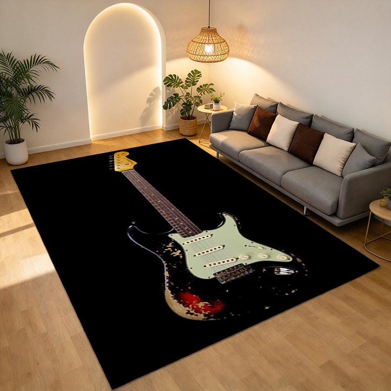 Electric Guitar Living Room Nonslip Area Rug Soft Carpet For Bedroom Game Playroom Sofa Office Home Decor Doormat Christmas Gift C9301808