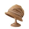 Autumn and winter new crimped fisherman's hat children pleated wide brim retro versatile casual pile shows the face small thermal basin hat