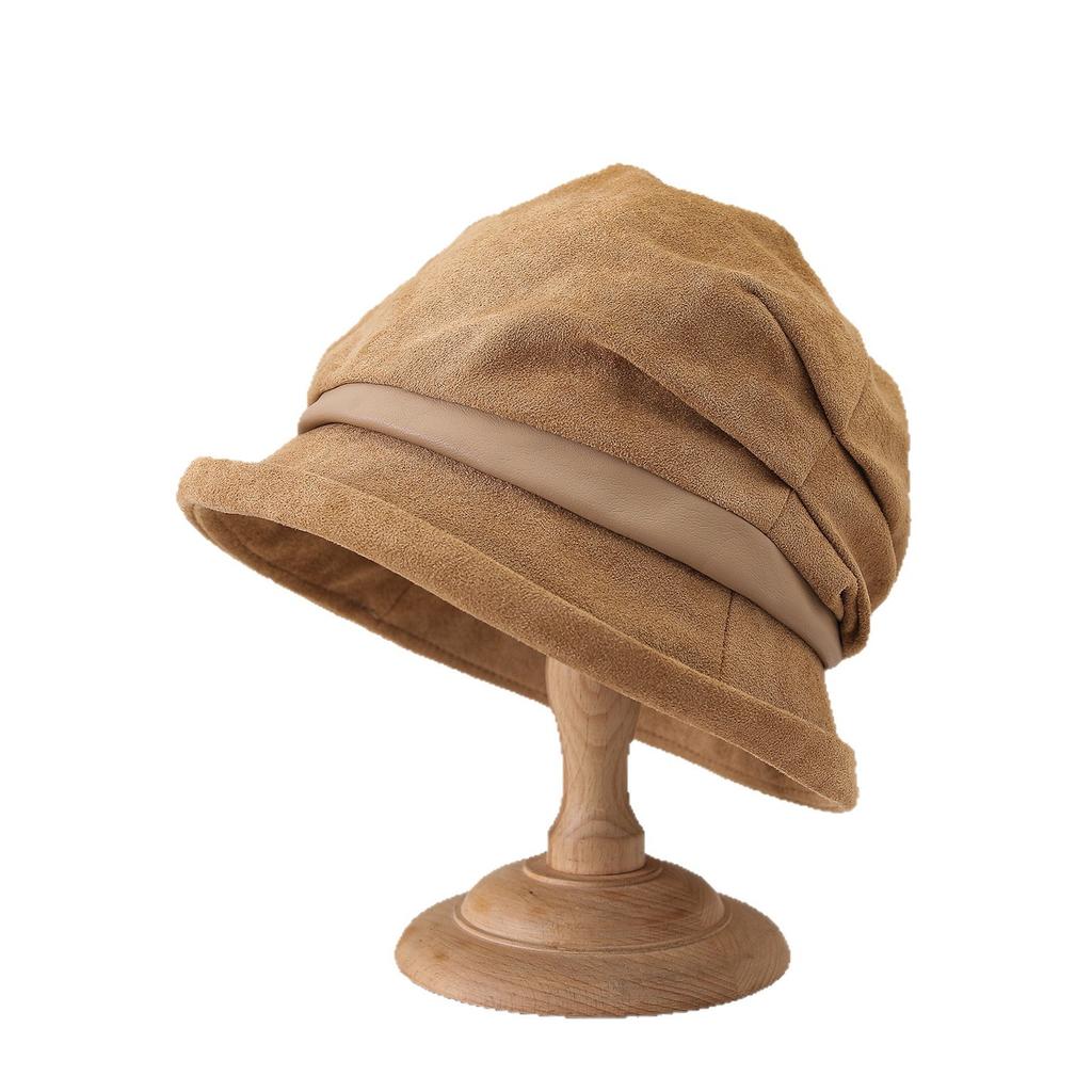 Autumn and winter new crimped fisherman's hat children pleated wide brim retro versatile casual pile shows the face small thermal basin hat