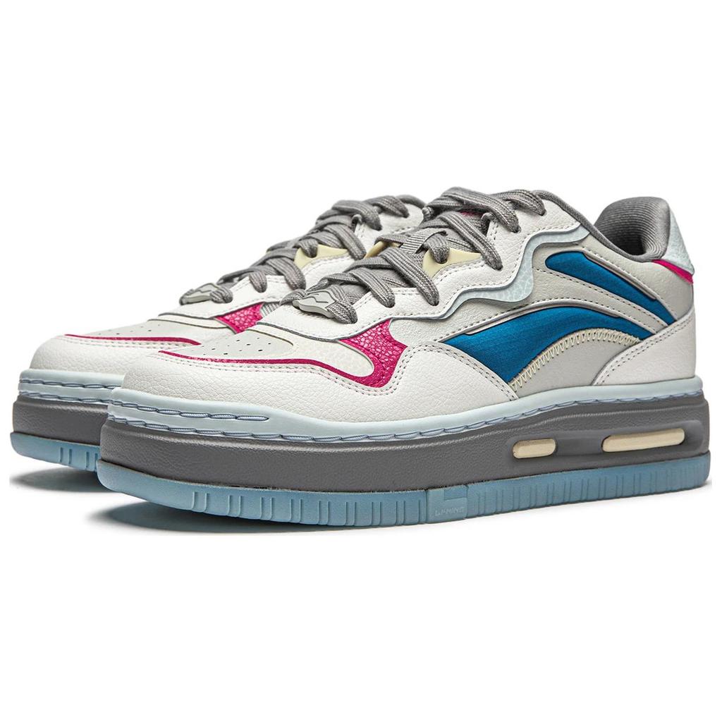 New LiNing Future C1 Slip Resistant Cushioning Abrasion Resistant Support Low top Casual Shoes Women's White Gray Pink AGCU032-14