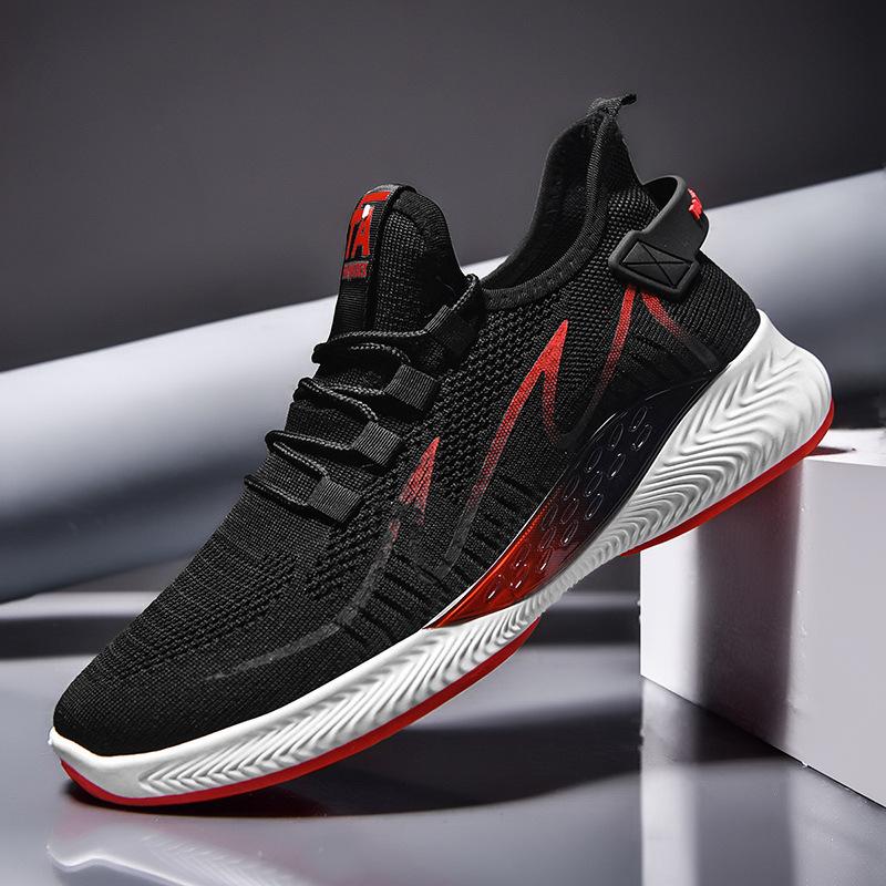

Sneakers 2025 spring and autumn casual shoes fashion breathable trendy men s shoes Korean version flying woven shoes running shoes 44 червоний