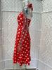 Polka Dot Retro 50s Hepburn Style Waist-Cinched Dress