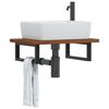 VidaXL Wall-mounted vanity shelf steel and solid oak wood, floating vanity shelf, vanity shelf to place 3302349