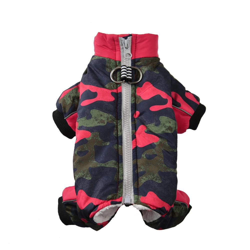 Camouflage Fleece-Lined Dog Coat: Warm, Thickened, Four-Legged Design for Autumn & Winter