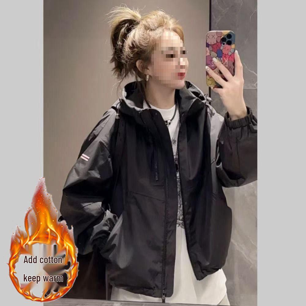 Stylish European Slimming Long Sleeve Hooded Windbreaker - 2025 Spring Fashion Jacket