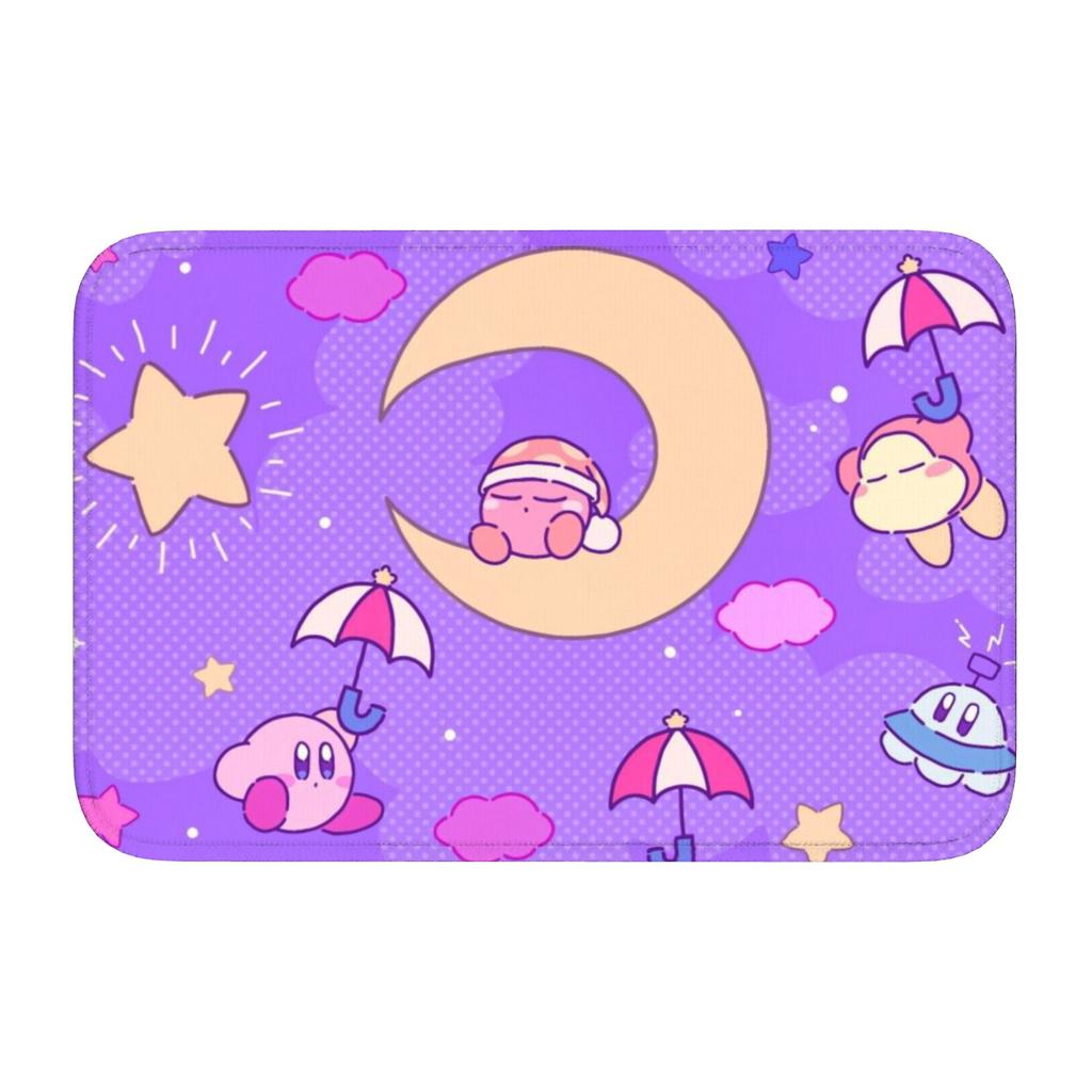 Kirbys Cartoon Game Floor Door Kitchen Bathroom Mat Anti-Slip Indoor  Doormat Garden Living Room Entrance Rug Carpet Footpad