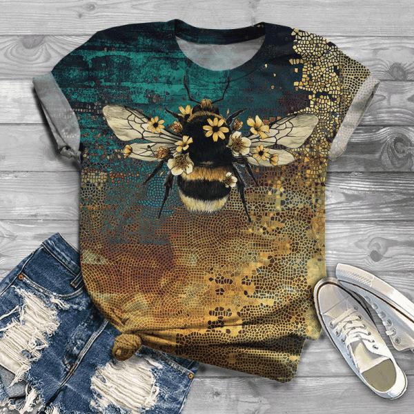 Summer New Women's Cartoon 3D Animal Digital Printed Short Sleeved T-shirt