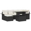 Ensemble de canapé de jardin vidaXL 7 pièces avec coussins en rotin noir, Canapé de jardin 2 places vidaXL avec rangement et 3357050