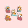 Animal Whimsical Brooch Collection Featuring Playful Designs Of Yellow Dog And Fox With Colorful Enamel Finish For Every Stylish