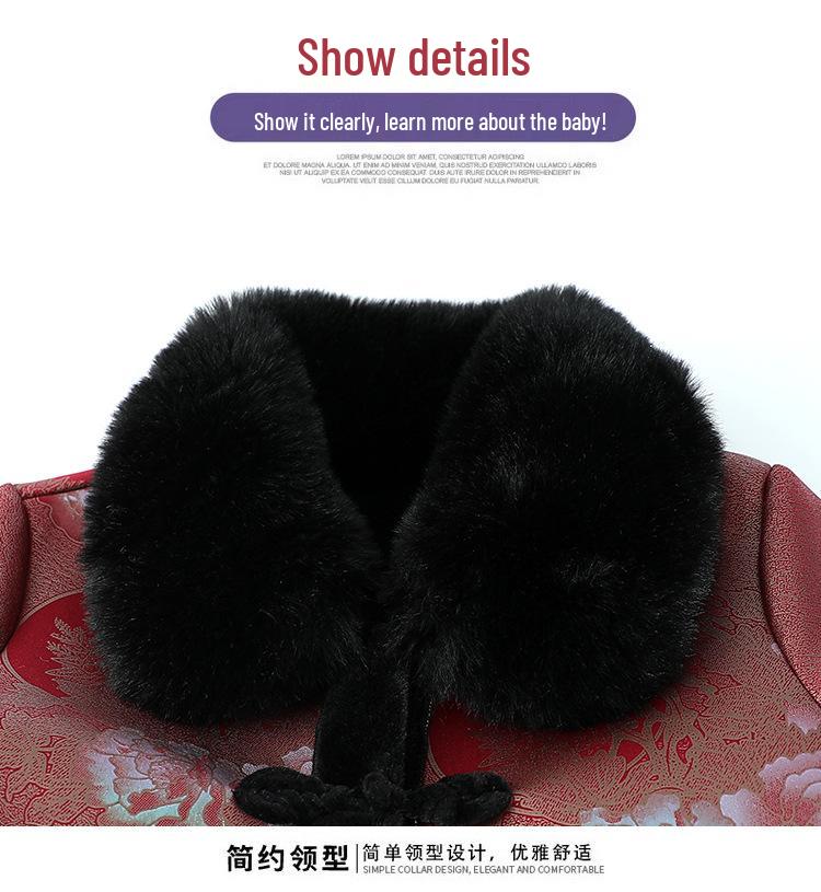 Omas Samt-Baumwolljacke für Damen - Wintermantel für ältere Damen