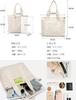 Tote Bag for Large Capacity A4 Size Wide for Travel and Commuting [zhongningyifeng] Women, Canvas, Divider, Handbag, Stylish, Cute, Lightweight,