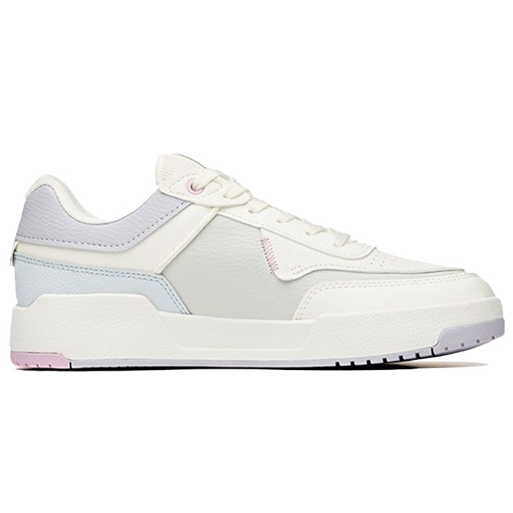 Anta Lifestyle Series Waffle Durable Breathable Low-Top Skate Shoes Women sneaker White Gray Purple 922118081-1