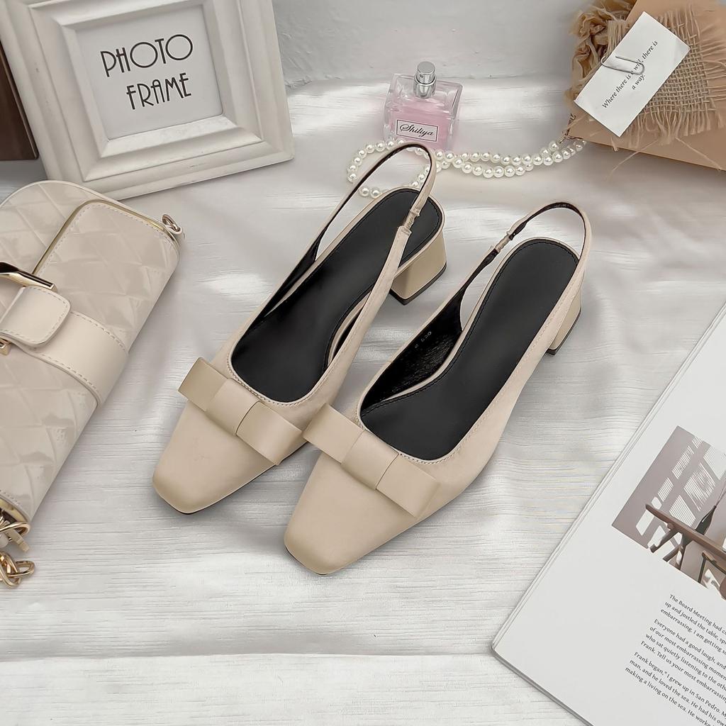 Summer new high-heeled sandals women's fashion 2025 French back empty single shoes women's versatile temperament socialite women's shoes