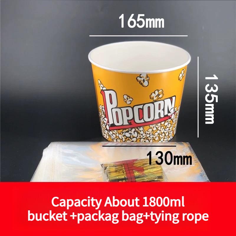 Large Capacity Popcorn Bucket Disposable Food Grade Paper Bucket Thickened Packag Box for Cinemas Oil Proof and Leak Proof Snack Packaging Container