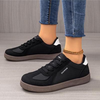 Women's Lightweight Spring Casual Shoes, Solid Color German Training Style, Versatile White.
