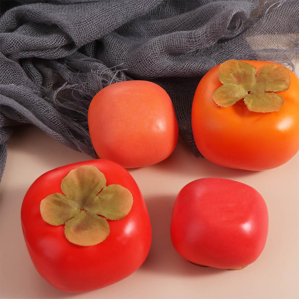 

Mini Simulation Fruit Handicrafts Fake Persimmon Desk Decoration Accessories S жовтий