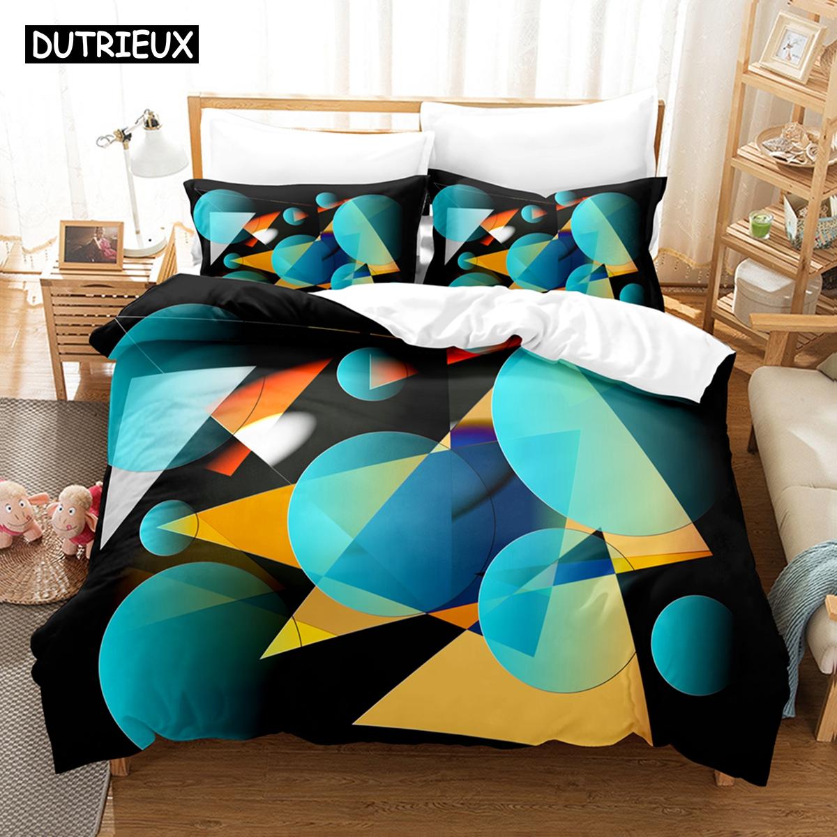 

3D Digital HD Printing Of Four Bedding Sets as well as Three Sets Of Winter Beddings Quilt Covers Bed Sheets as well as Pillowcases Geometry EU single(135x200cm)