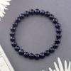 Natürliches Blaues Sandstein Runder Perlen Armband für Mann Mode Vintage Natürlicher Kristall Achat Schmuck für Frauen Yoga Meditation Geschenk