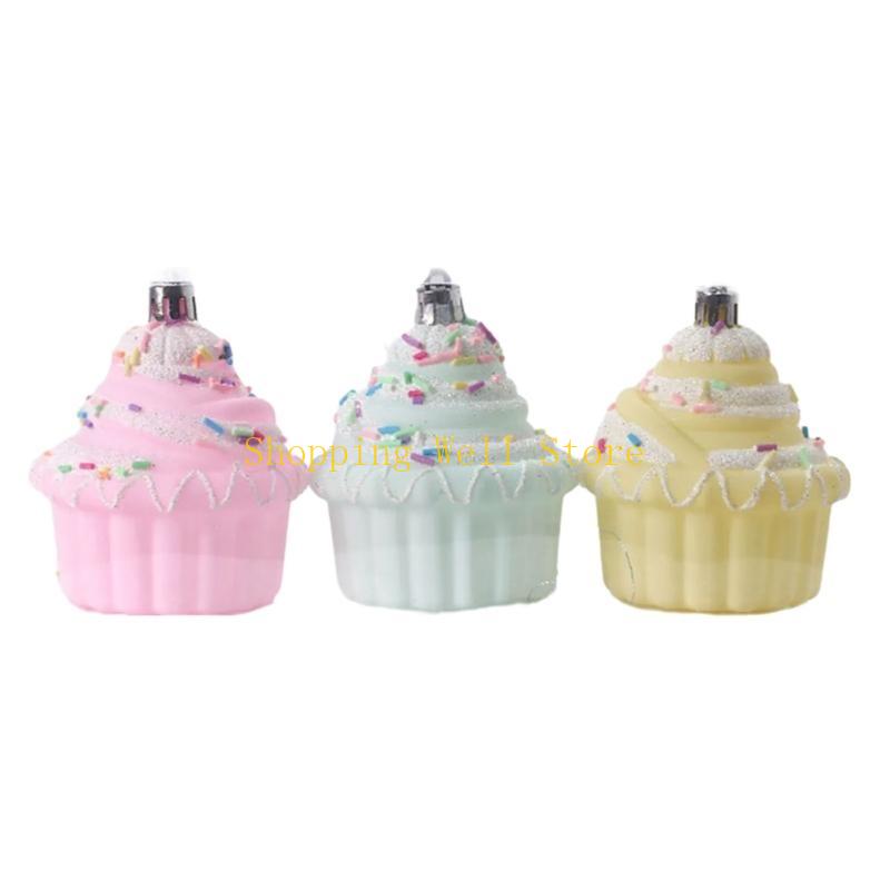 KX4B Candy Color Baubles for Christmas Tree Handmade Decorations for Party and Home Colorful Hanging Pendants Embellishment