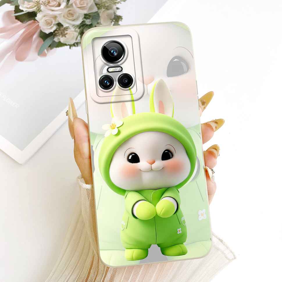 Cover For Realme GT Neo 3 Case RMX3561 Cat Rabbit Cartoon Silicone Shockproof Phone Case For Realme GTNeo Neo 3 Neo3 Back Cover