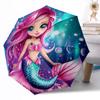 Mořská panna Fantasy Podvodní scéna Venkovní Automatický deštník Zatahovací design s 8 žebry Odolnost Lehký Perfektní dárek pro přátele Rodinu