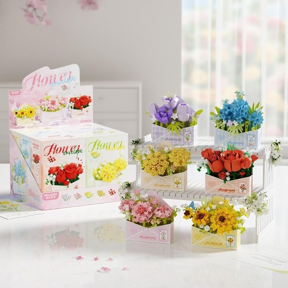 Tulip Rose Sunflower Flower Bouquet Building Blocks Mini Bricks Building Block Toy