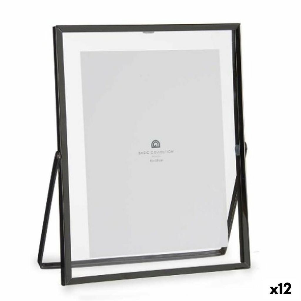 Photo Frame Black Metal Glass Plastic 20.5 X 1 X 25.2 Cm (12 Units)