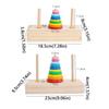Classic Wooden Puzzle Stack Tower 10 Rings Mathematical Toy Educational Toys  Early Education