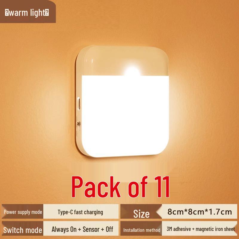 Wireless Stairway Sensor Light: Auto-On Night Light for Steps, Hallway, or Home, Activates with Motion.