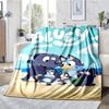 Manta Impressa com Tema Bluey - Perfeita para Sofá, Cama, Viagem e Uso ao Ar Livre | Lavável à Máquina, Aconchegante e Durável.