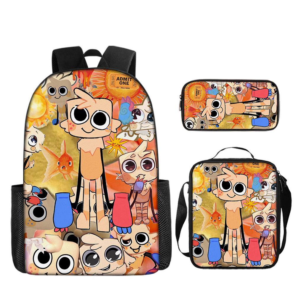 Rucsac Rucsac Imprimat Geantă Crossbody Etui pentru Creioane Set de Trei Piese