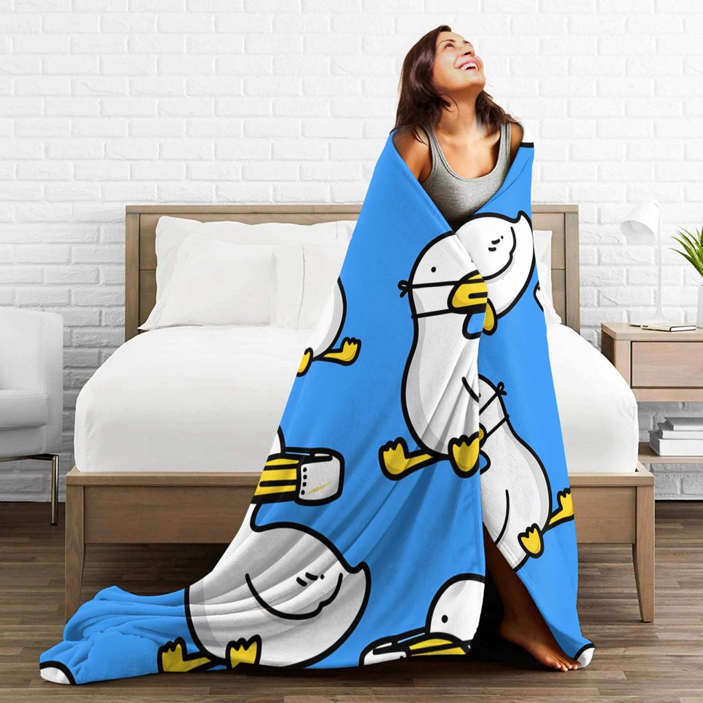 Cute Cartoon Duck Blanket Quality Super Soft Throw Blanket Winter Girls Boys Outdoor Funny Bedspread