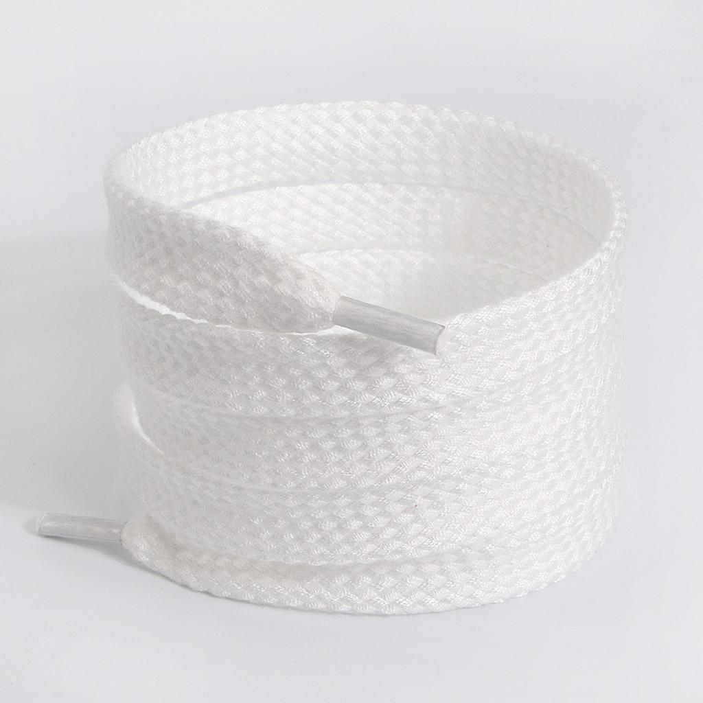1/2 Pairs White Flat Braided Shoelaces, 15mm Wide Shoe Lace for Sneakers,  Replacements for Athletic Sport Shoelaces