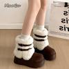 2026 Women's Winter Snow Boots Platform Chunky Sole Short Plush Lined Warm Boots Comfort Slip On Height Increasing Casual Shoes