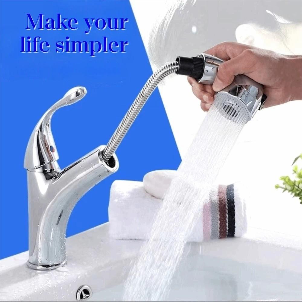 Large Head Design Pull Out Faucet Retractable Pull-Out Structure Mixer Tap Hotel Restroom