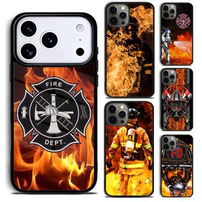 Firefighter Fire Department Fireman Phone Case for iPhone 17 16 15 Pro Max Air 14 13 12 11 Plus Shockproof Cover
