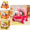 Childrens Puzzle Toy Transparent Gear Cartoon Bear Push Car For Parent Child Interaction