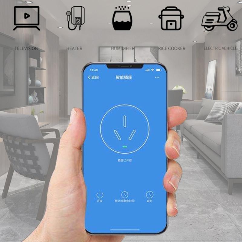 Intelligent Socket Plug 16A WIFI Outlet US Standard Plug 3Pin Adapter Easy Use