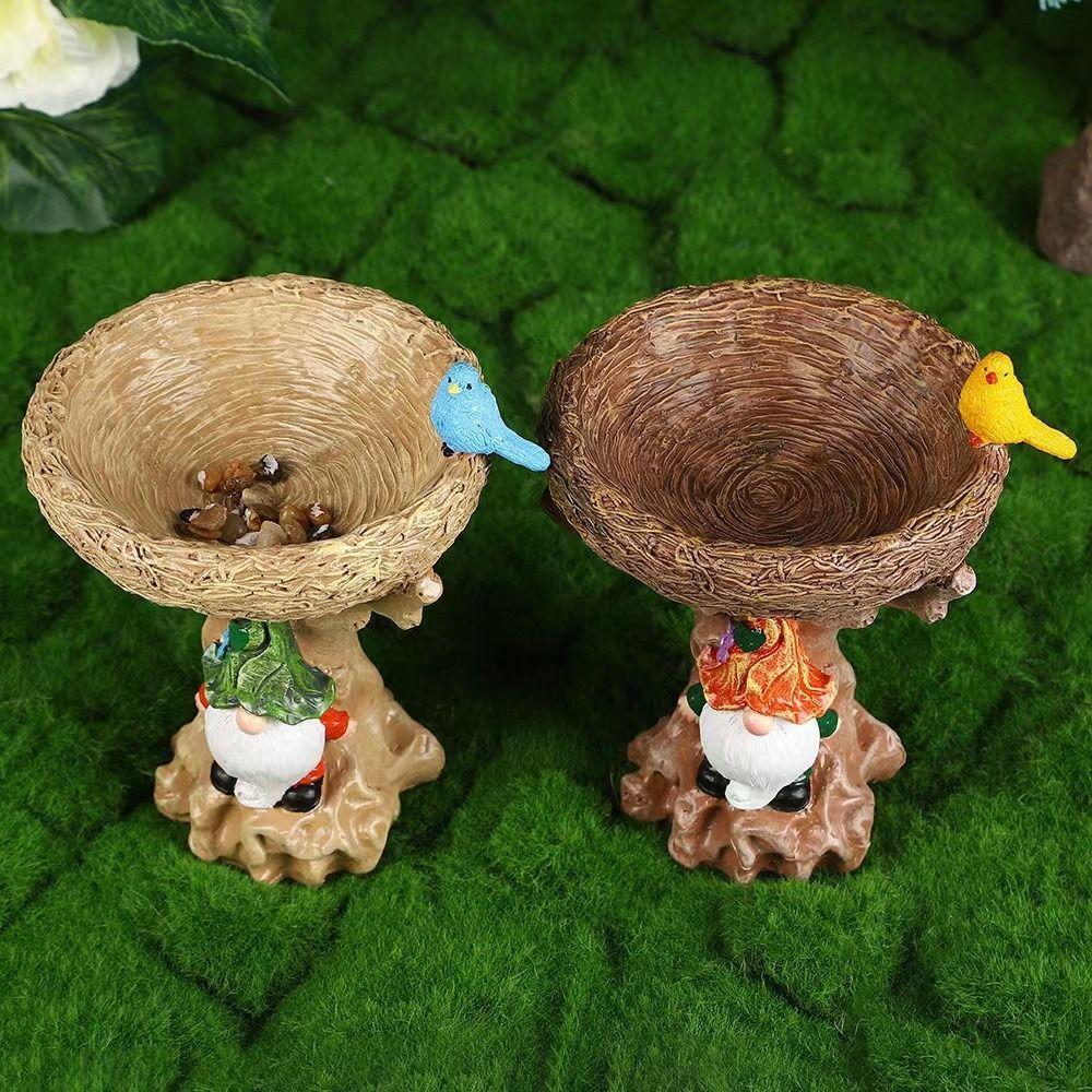 Resin Hummingbird Feeder Creative Bird Water Bowl Bird Raising Tool Bird Feeder Micro Landscape