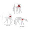3 Piece Lighted Christmas Deer Family Set Outdoor Yard Decoration with LED Lights Red Bows Mother Child Reindeer Garden Decor