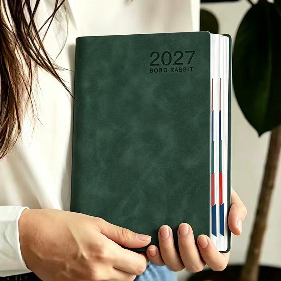 A5 2027 English Schedule Book: Elegant Daily Planner & Self-Discipline Notebook