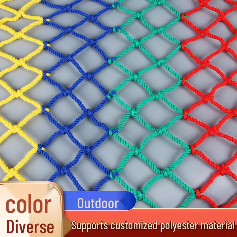 Colorful Polyester Safety Net for Kids: Decorative Climbing & Staircase Railing Net for Indoors and Outdoors