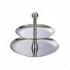 Zweistufiges Obsttablett Spiegelfinish Silber Edelstahl Obstständer Runde Ebenen Mehrstufiges Servieren