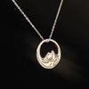 Sailing Wave Mountain Fine Jewelry Platinum Plated Pure S925 Sterling Silver Moissanite Diamond Pendant Necklace Women Couple