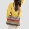 Vintage Striped Canvas Bag Women's Crossbody Bag Patchwork Handbag