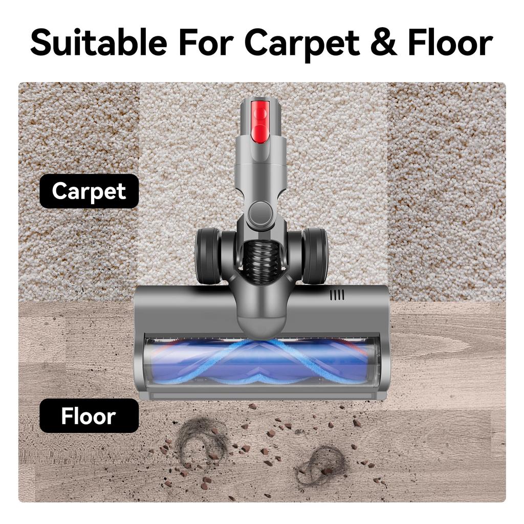 Direct Drive Brush Head For Dyson V12 V10 V7 V8 V11 V15 SV10 SV12 SV14 V6 and V10 Slim Vacuum Cleaner Green Light Replacement