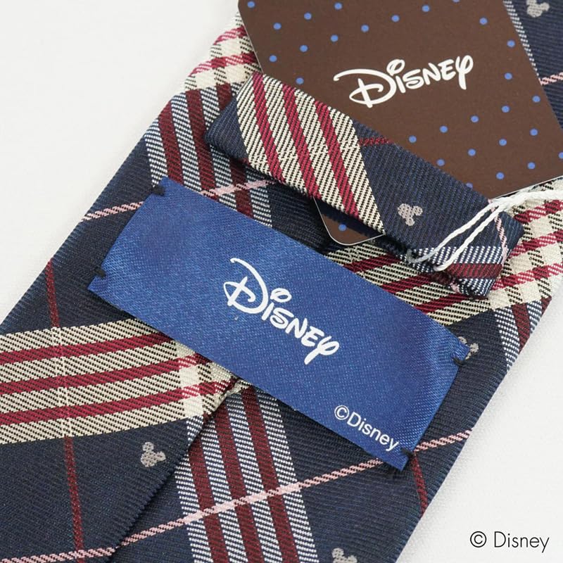 [Disney] Mickey Mouse Necktie, Checkered Pattern, DN917283A, Navy