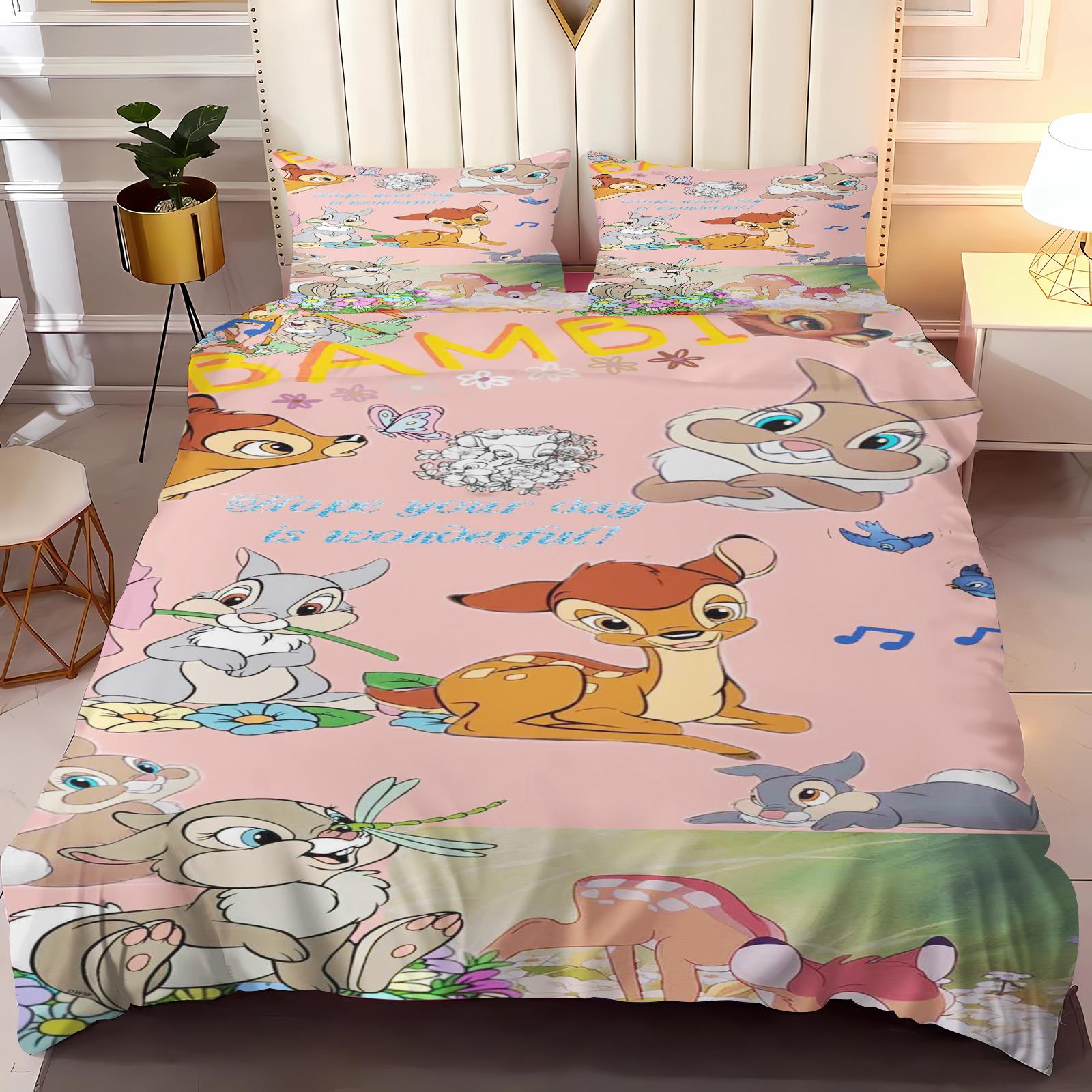 

Bambi Couple Bedding Set Duvet Cover Twin Size Sets 100% Polyester 3d Children S Bedding Set 3-Piece 1 Quilt Cover US Twin(172*218cm)3pcs