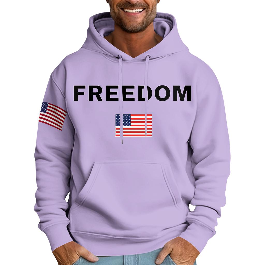 Casual Letter Print Men's Loose Hoodie